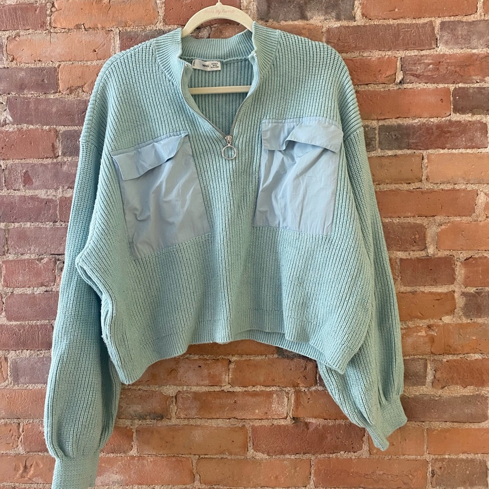 MANGO knit pocket sweater size XL